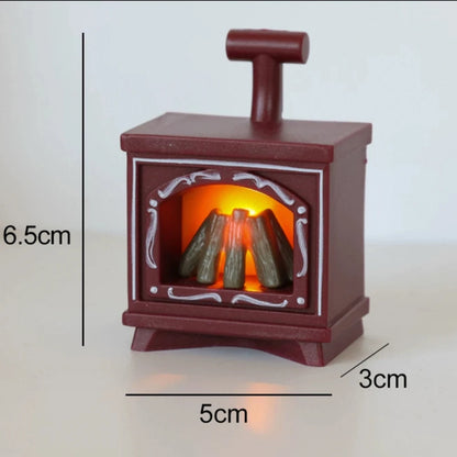 Mini Cat Fireplace LED Night Light Fridge Magnet – Cozy Kitchen & Bedroom Decor