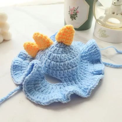 Knitted Cat Hat for Pets – Cute Cosplay Party Headwear
