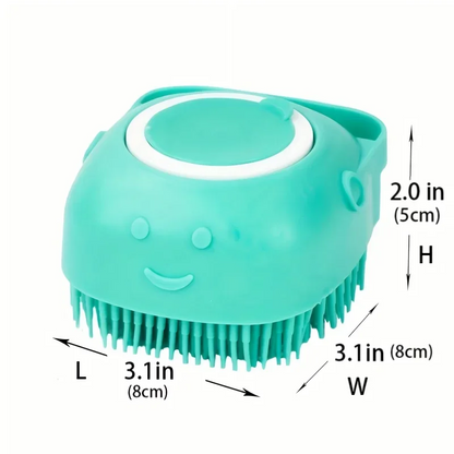 Soft Silicone Dog Bathing Brush - Pet Massage Shampoo Dispenser Grooming Tool
