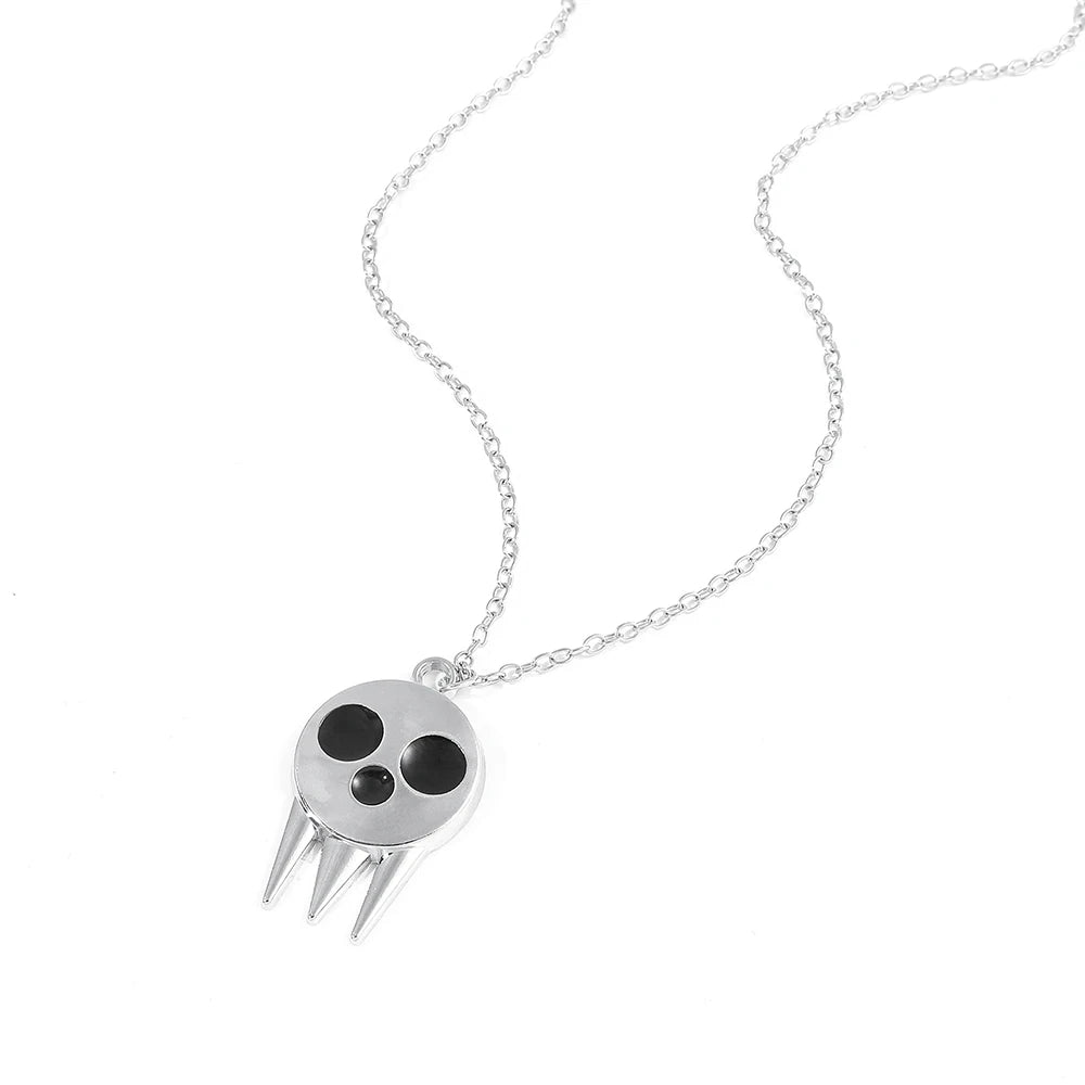 Soul Eater Death the Kid Skull Necklace - Gothic Horror Pendant Jewelry for Fans