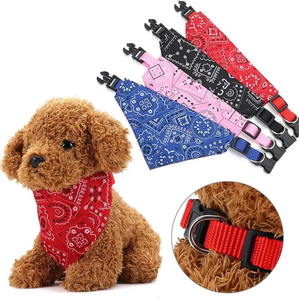 Washable Pet Triangle Bandana Bib – Adjustable Neck Scarf for Small, Medium & Large Dogs and Cats