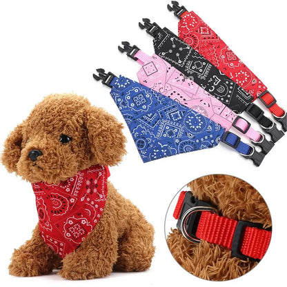 Washable Pet Triangle Bandana Bib – Adjustable Neck Scarf for Small, Medium & Large Dogs and Cats