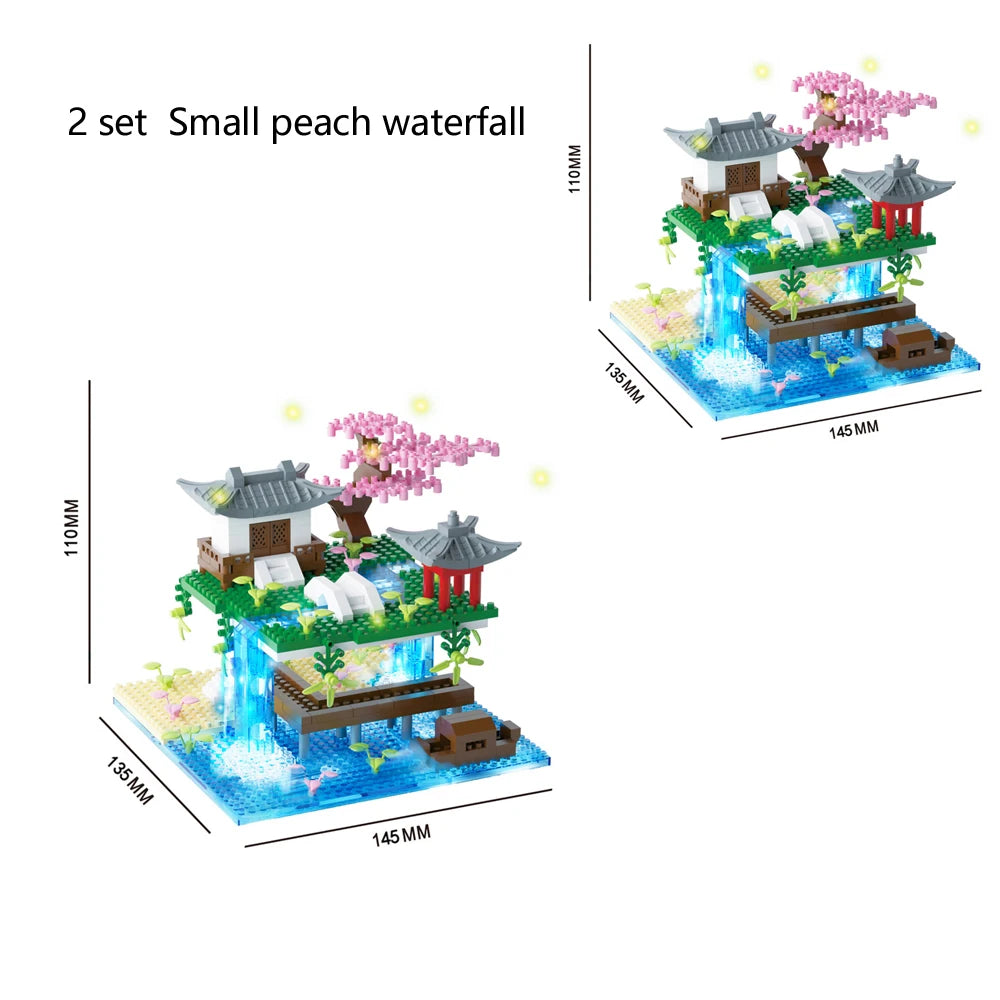 Taohuatan Peach Blossom Lake Micro Brick Building Set with LED Light