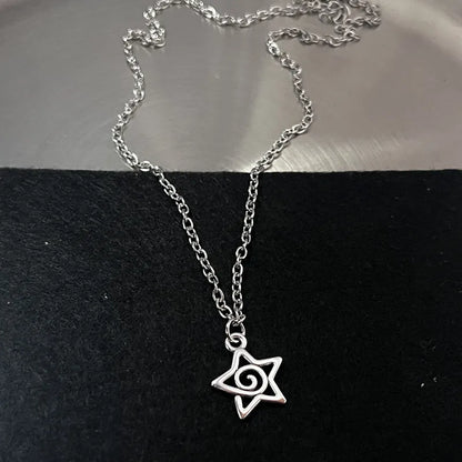 Y2K Flail Fire Heart Teeth Pendant Necklace - Grunge Punk Charm