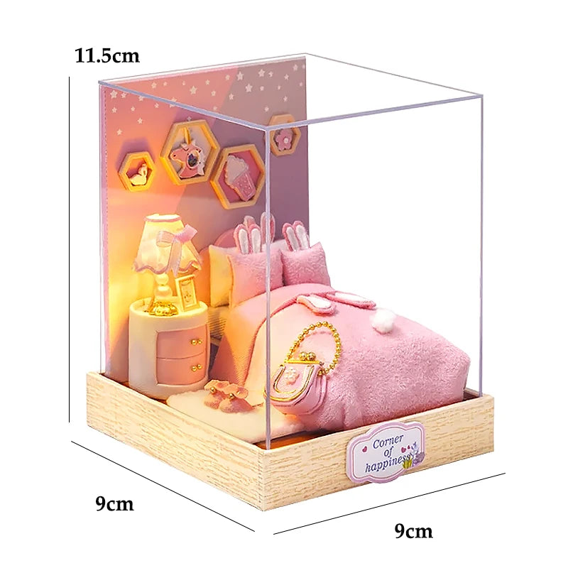 DIY Miniature Wooden Doll House Kit – Handmade 3D Puzzle Room Model with Furniture