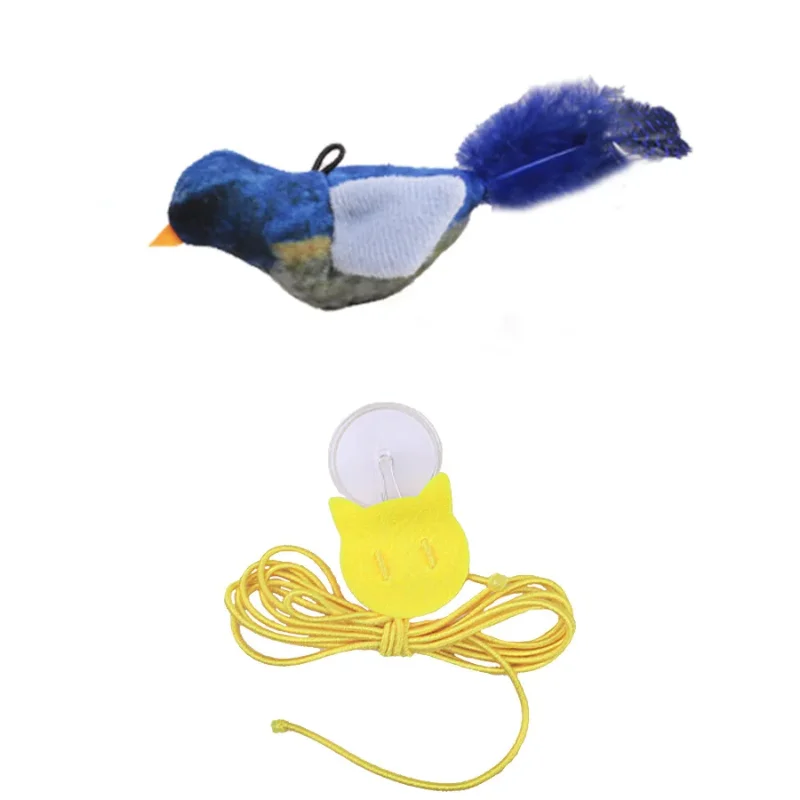 Pet Cat Toys for Indoor Cats Interactive Kitten Plush Toy with Bird Sound & Catnip