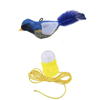 Pet Cat Toys for Indoor Cats Interactive Kitten Plush Toy with Bird Sound & Catnip
