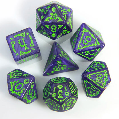 Halloween DND Dice Set 7-Piece Polyhedral RPG Dice D4-D20