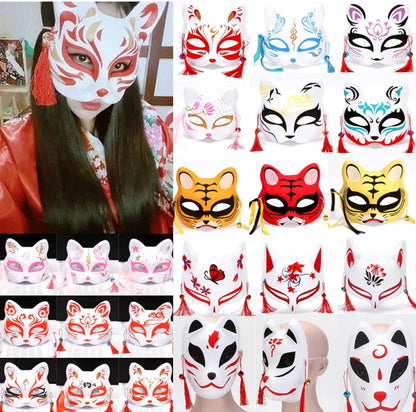 Anime Fox Half Face Cosplay Mask Demon Slayer Party Props