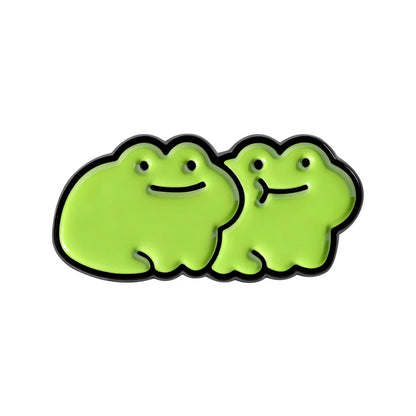Funny Frog Meme Enamel Pin – Cute Cartoon Muscle Frog Brooch for Backpacks, Jackets & Lapels