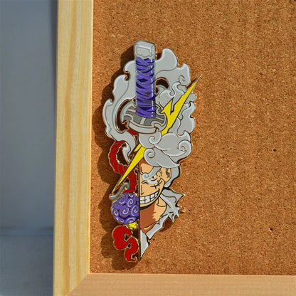 One Piece Gear 5 Luffy Enamel Pin - Anime Lapel Badge Brooch