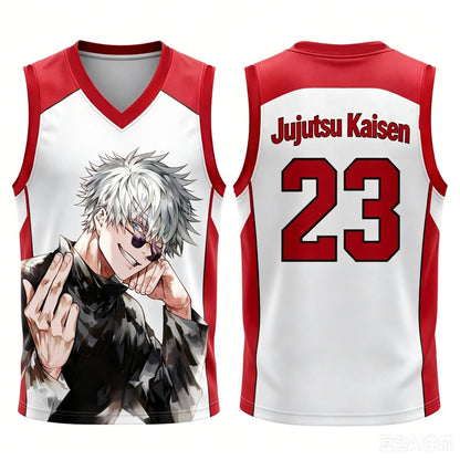 Jujutsu Kaisen Gojo Satoru Basketball Jersey - Sleeveless Gradient Number Anime Sport Tank Top