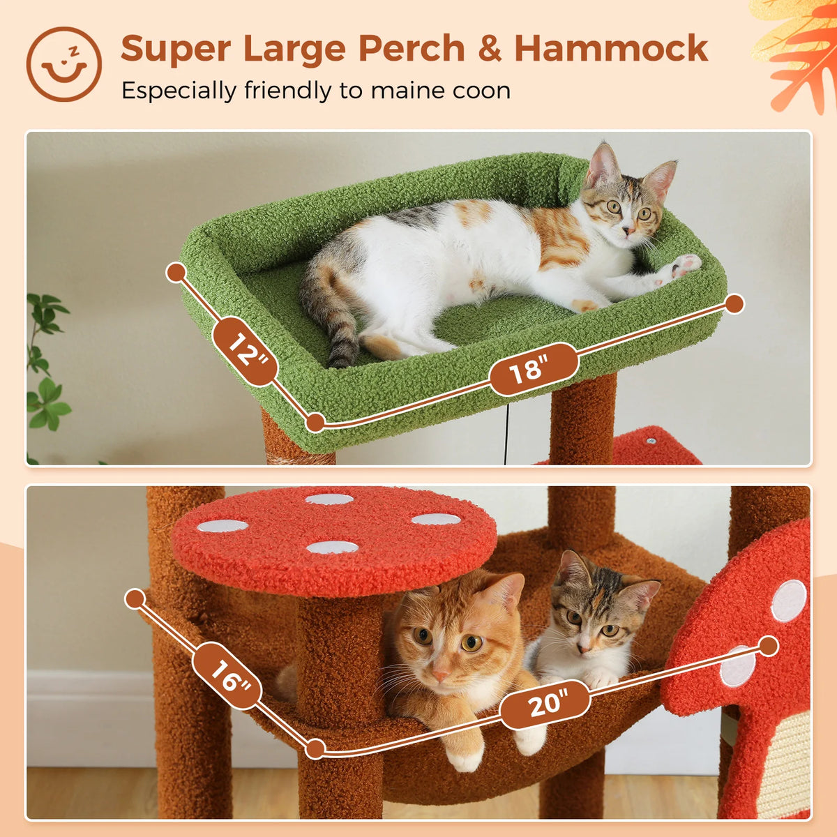 Multi-Level Cat Tree with Scratching Posts - Cat Tower Condo for Indoor Cats