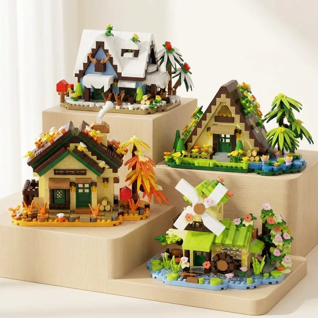 Forest Cabin Mini Building Blocks Set – 479-Piece DIY Micro Brick Treehouse Model