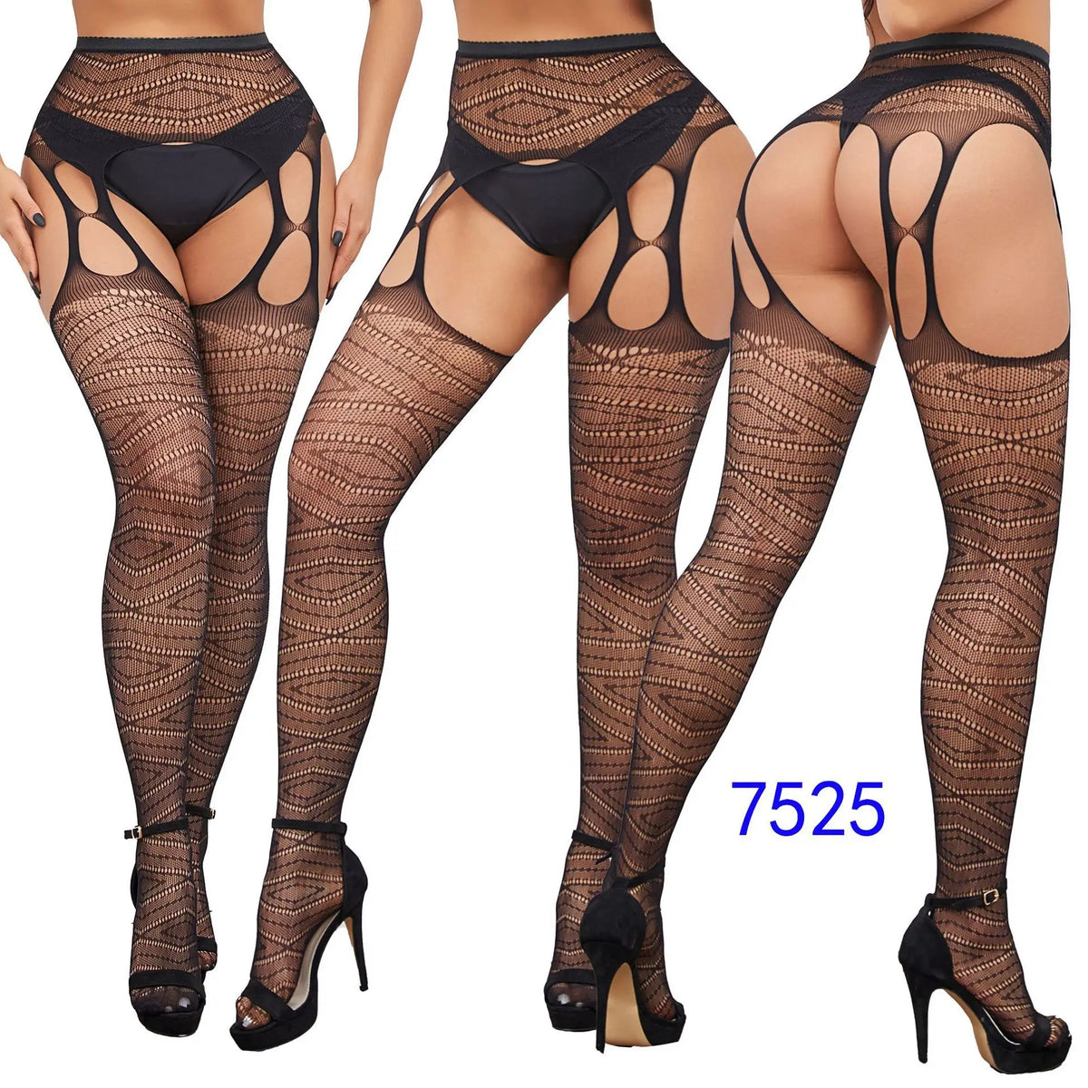 Gothic Sexy Fishnet Stockings Women Harajuku Emo Mesh Thigh High Garter Tights