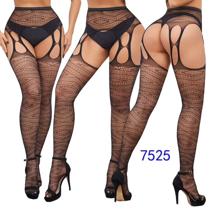 Gothic Sexy Fishnet Stockings Women Harajuku Emo Mesh Thigh High Garter Tights