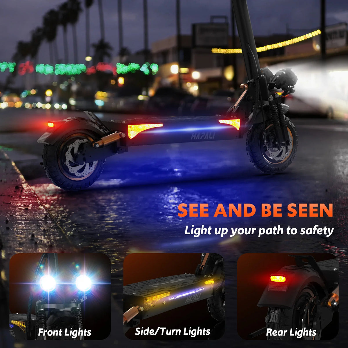 1200W Off Road Electric Scooter for Adult, 48V 13AH Folding E-Scooters Up to 31Mph & 25 Miles Range,11" All Terrain Tire E-Scooter with Double Suspension & Side Light