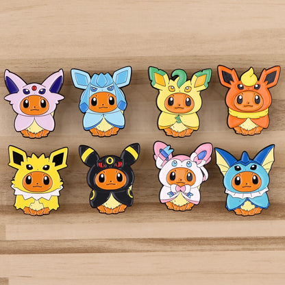 Cute Eevee Evolution Enamel Pins – Kawaii Cartoon Character Brooch Set for Backpacks, Jackets & Lapels