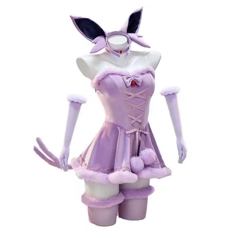 Eeveelution Cosplay Costume Set – Vaporeon, Umbreon & Sylveon Style Dress for Halloween & Parties