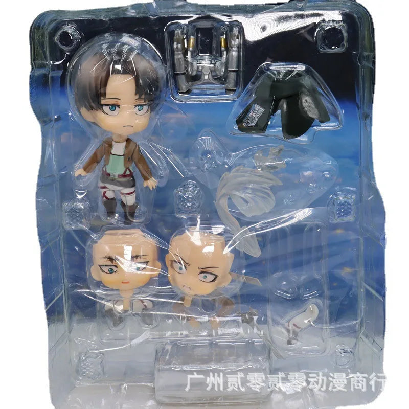 Attack on Titan Levi Ackerman Action Figure - Interchangeable Face Poseable Anime Collectible