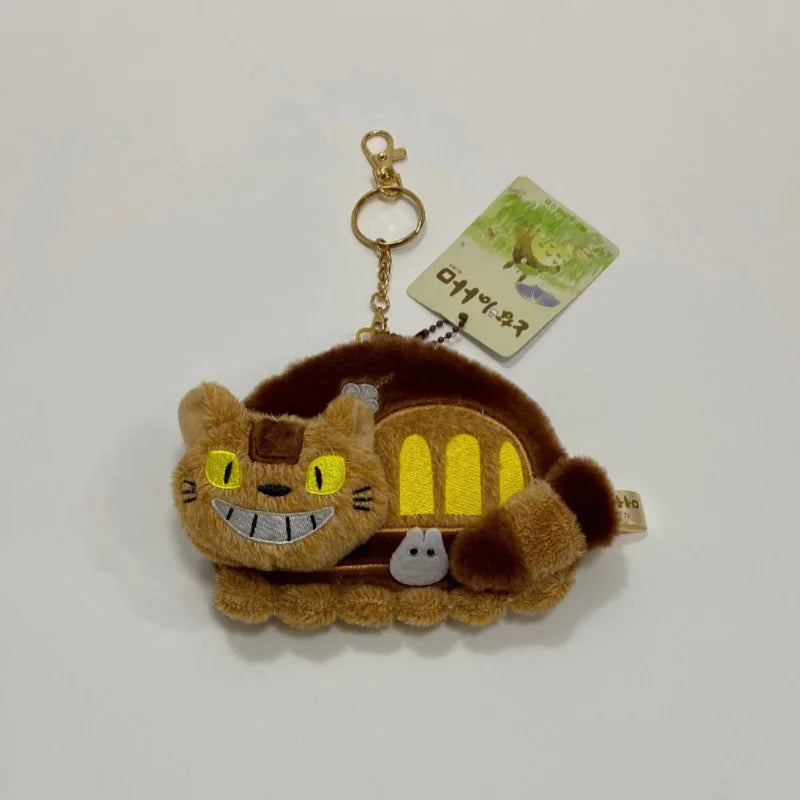 Cute Anime Cat Bus Plush Coin Purse Small Shoulder Bag Card Holder Pendant Gift