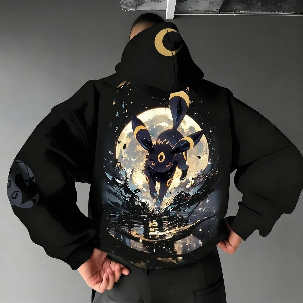 Pokémon Umbreon Printed Hoodie Sweatshirt – Loose Streetwear Pullover