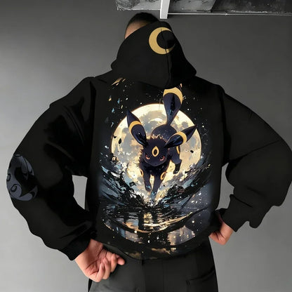 Pokémon Umbreon Printed Hoodie Sweatshirt – Loose Streetwear Pullover