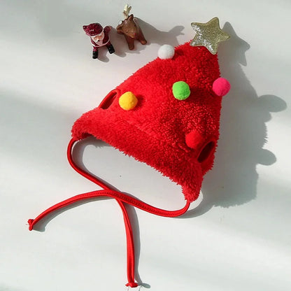 Christmas Pet Costume Santa Elk Hat Bandana Bib Scarf Set for Dogs and Cats