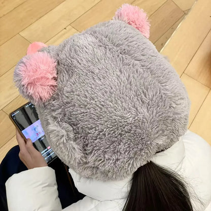 Wild Boar Head Plush Hat – Inosuke Style Winter Cosplay Headgear