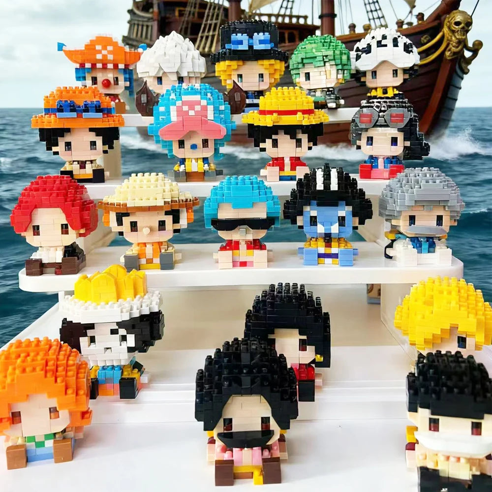One Piece Sun God Nika Luffy Micro Building Block Figure – Mini Brick Anime Model Kit