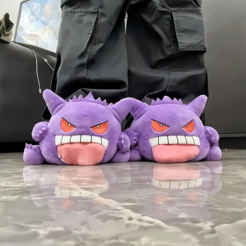 Gengar Plush Slippers – Cozy Winter Indoor Slippers for Home