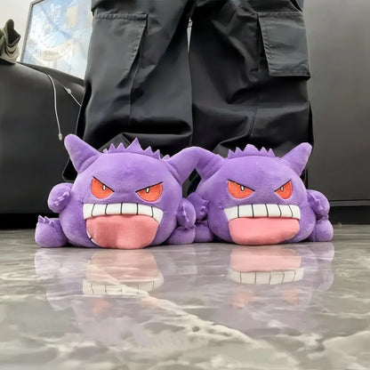 Gengar Plush Slippers – Cozy Winter Indoor Slippers for Home