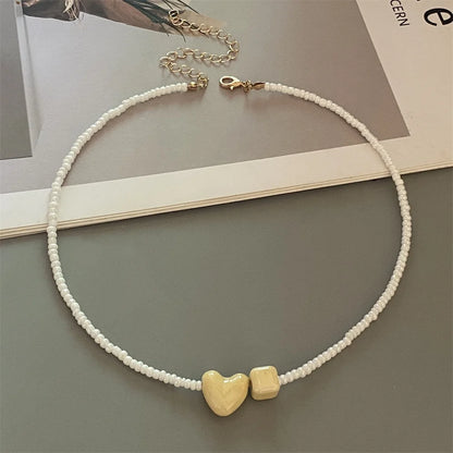 Cute Geometric Seed Bead Choker Necklace - Trendy Gift for Women