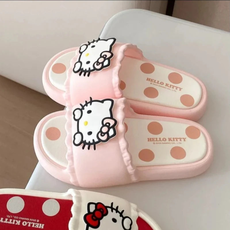Hello Kitty Slippers - Cute Thick Sole Non-Slip Sanrio House Slippers
