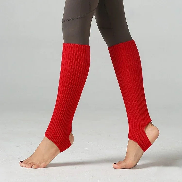 Y2K Knitted Wool Leg Warmers – Slouchy Winter Boot Socks for Women