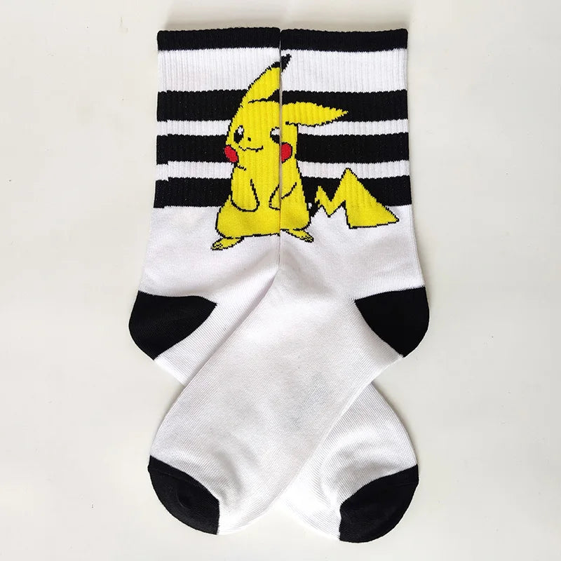 Pokémon Long Crew Socks – Pikachu, Eevee & Gengar Anime Cartoon Harajuku Athletic Socks