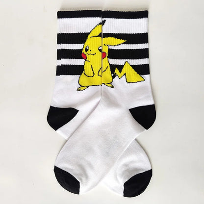 Pokémon Long Crew Socks – Pikachu, Eevee & Gengar Anime Cartoon Harajuku Athletic Socks