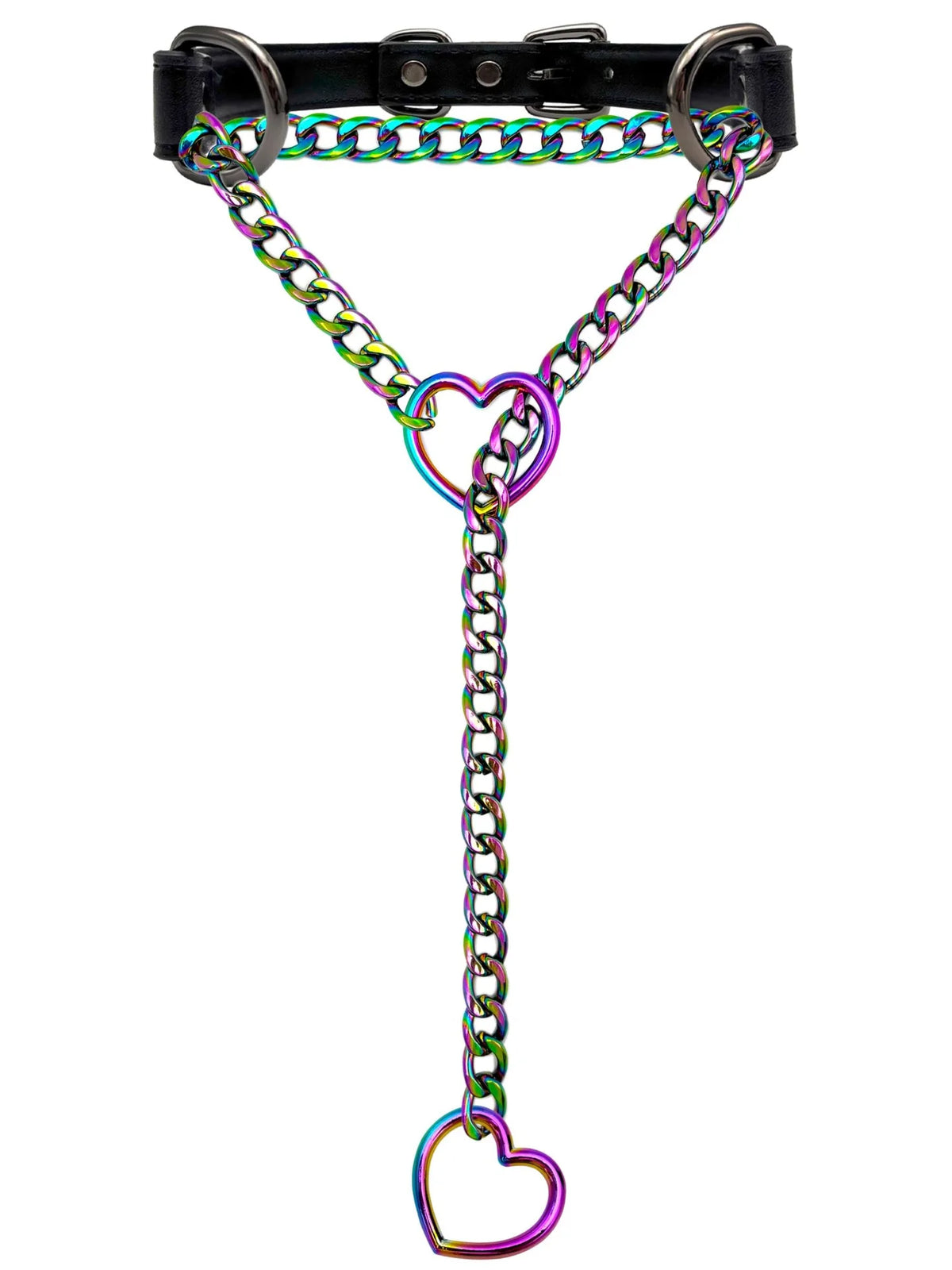 Gothic Heart Ring Layered Chain Choker Necklace