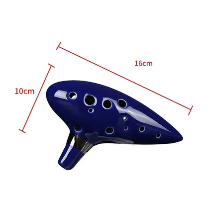 Legend of Zelda Ceramic Ocarina - 12-Hole Alto C Musical Instrument with Song Book and Neck Cord