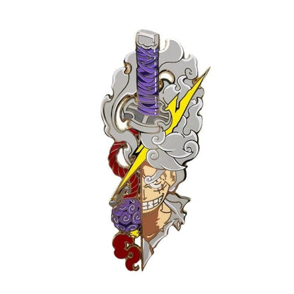 One Piece Gear 5 Luffy Enamel Pin - Anime Lapel Badge Brooch