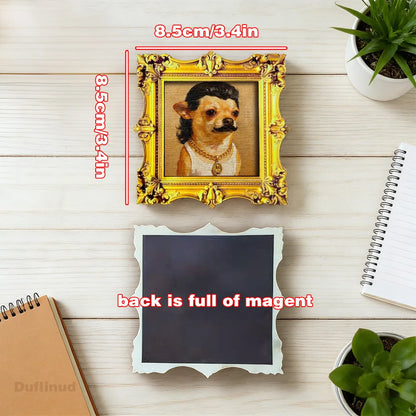 Retro Chihuahua Portrait Framed Fridge Magnet - Quirky Dog Art Decor Gift