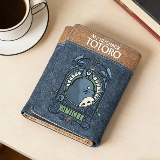 Totoro Canvas Mini Wallet Compact Card Holder Coin Purse