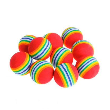 Rainbow Cat Toy Balls - Interactive Rattle Scratch Chew Balls for Cats and Dogs