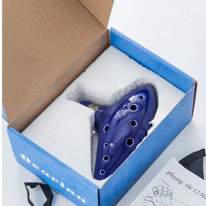 Legend of Zelda Ceramic Ocarina - 12-Hole Alto C Musical Instrument with Song Book and Neck Cord