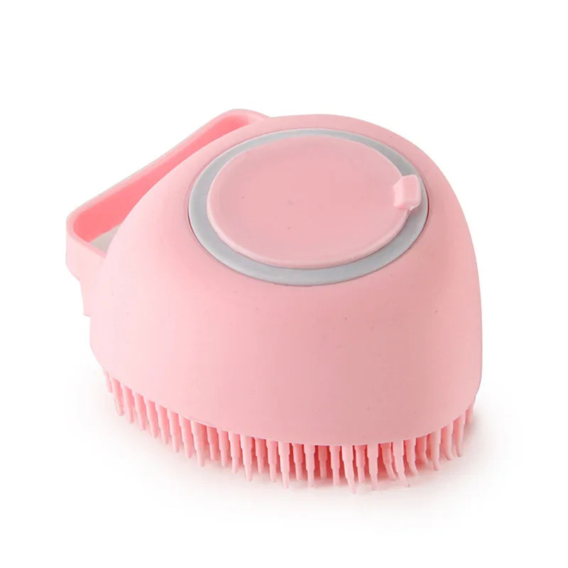 Soft Silicone Dog Bathing Brush - Pet Massage Shampoo Dispenser Grooming Tool
