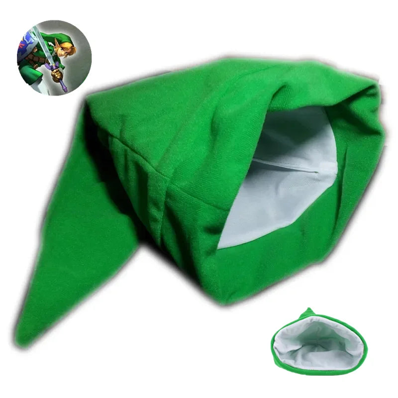 Legend of Zelda Link Cosplay Hat - Green Elf Adventurer Costume Cap for Conventions and Parties