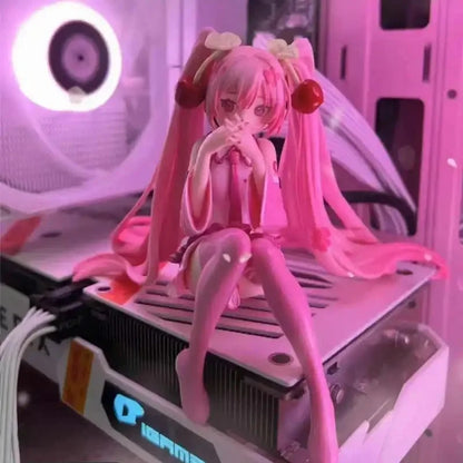Hatsune Miku Anime Figure Pink Dress Cherry Blossom Model Collectible Gift