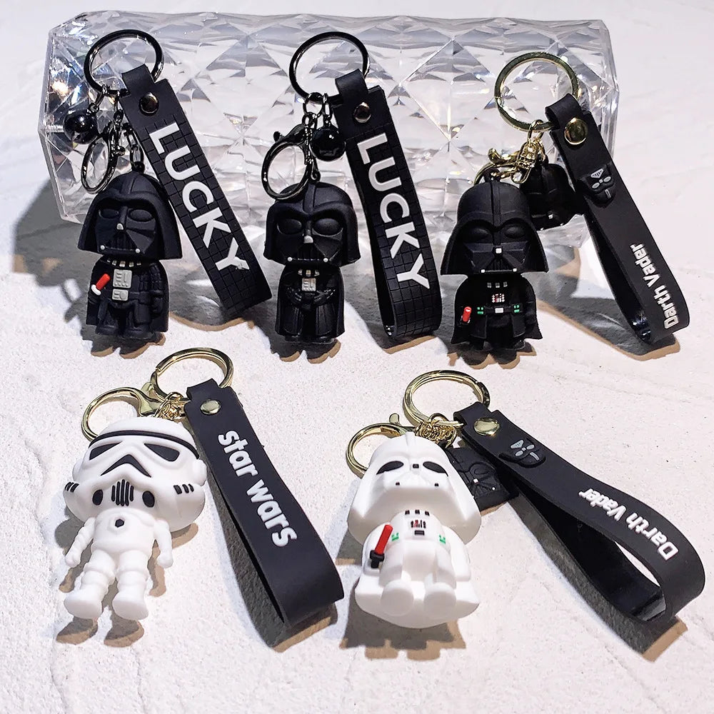 Anime Style Silicone Figure Keychain - Soft Rubber Cartoon Key Ring Charm