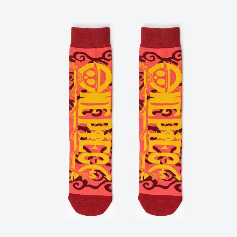 One Piece Luffy & Zoro Gear 5 Cotton Crew Socks – Unisex Anime Streetwear