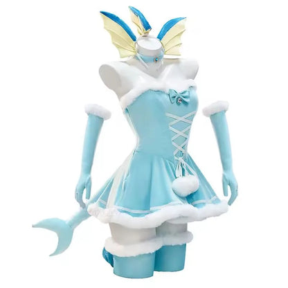 Eeveelution Cosplay Costume Set – Vaporeon, Umbreon & Sylveon Style Dress for Halloween & Parties
